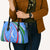 Uzbekistan Leather Bag with Crescent Star and Ornamental Swirl Design - Wonder Print Shop