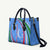 Uzbekistan Leather Bag with Crescent Star and Ornamental Swirl Design - Wonder Print Shop