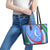 Uzbekistan Leather Tote Bag with Crescent Star and Ornamental Swirl Design - Wonder Print Shop