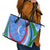 Uzbekistan Leather Tote Bag with Crescent Star and Ornamental Swirl Design - Wonder Print Shop