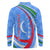 Uzbekistan Long Sleeve Polo Shirt with Crescent Star and Ornamental Swirl Design - Wonder Print Shop