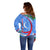 Uzbekistan Off Shoulder Sweater with Crescent Star and Ornamental Swirl Design - Wonder Print Shop