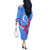 Uzbekistan Off The Shoulder Long Sleeve Dress with Crescent Star and Ornamental Swirl Design - Wonder Print Shop