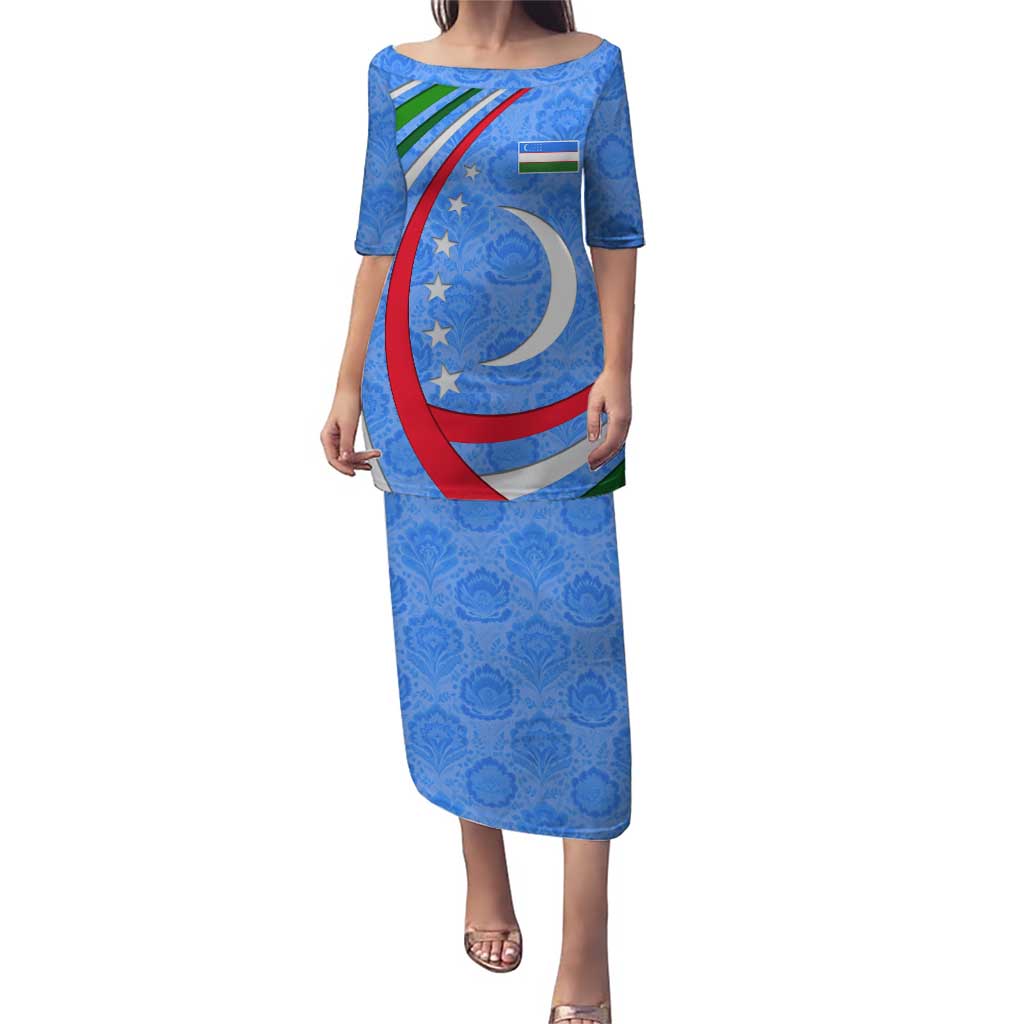 Uzbekistan Puletasi with Crescent Star and Ornamental Swirl Design - Wonder Print Shop
