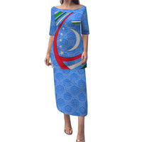 Uzbekistan Puletasi with Crescent Star and Ornamental Swirl Design - Wonder Print Shop