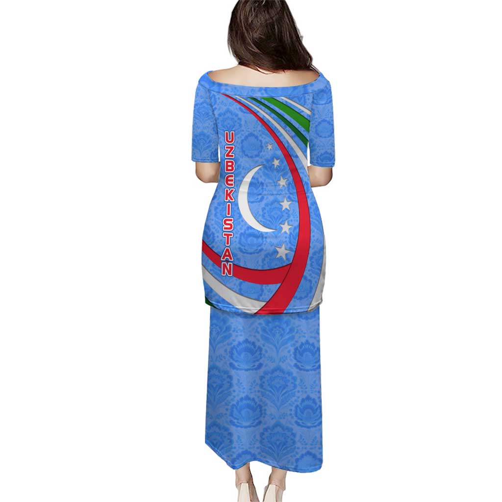 Uzbekistan Puletasi with Crescent Star and Ornamental Swirl Design - Wonder Print Shop