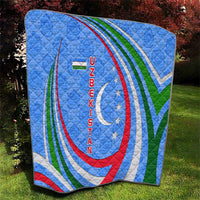 Uzbekistan Quilt with Crescent Star and Ornamental Swirl Design - Wonder Print Shop