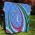 Uzbekistan Quilt with Crescent Star and Ornamental Swirl Design - Wonder Print Shop