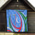 Uzbekistan Quilt with Crescent Star and Ornamental Swirl Design - Wonder Print Shop