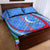 Uzbekistan Quilt Bed Set with Crescent Star and Ornamental Swirl Design - Wonder Print Shop