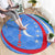 Uzbekistan Round Carpet with Crescent Star and Ornamental Swirl Design - Wonder Print Shop