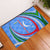 Uzbekistan Rubber Doormat with Crescent Star and Ornamental Swirl Design - Wonder Print Shop