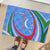 Uzbekistan Rubber Doormat with Crescent Star and Ornamental Swirl Design - Wonder Print Shop