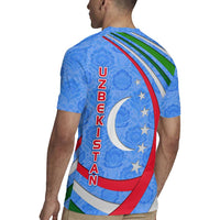 Uzbekistan Rugby Jersey with Crescent Star and Ornamental Swirl Design - Wonder Print Shop