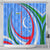 Uzbekistan Shower Curtain with Crescent Star and Ornamental Swirl Design - Wonder Print Shop