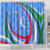 Uzbekistan Shower Curtain with Crescent Star and Ornamental Swirl Design - Wonder Print Shop