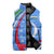 Uzbekistan Sleeveless Puffer Jacket with Crescent Star and Ornamental Swirl Design - Wonder Print Shop