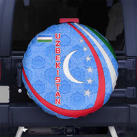 Uzbekistan Spare Tire Cover with Crescent Star and Ornamental Swirl Design - Wonder Print Shop