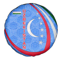 Uzbekistan Spare Tire Cover with Crescent Star and Ornamental Swirl Design - Wonder Print Shop