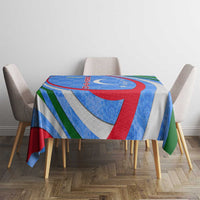 Uzbekistan Tablecloth with Crescent Star and Ornamental Swirl Design - Wonder Print Shop