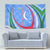 Uzbekistan Tapestry with Crescent Star and Ornamental Swirl Design - Wonder Print Shop