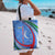 Uzbekistan Tote Bag with Crescent Star and Ornamental Swirl Design - Wonder Print Shop