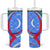 Uzbekistan Tumbler With Handle with Crescent Star and Ornamental Swirl Design - Wonder Print Shop