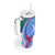 Uzbekistan Tumbler With Handle with Crescent Star and Ornamental Swirl Design - Wonder Print Shop