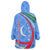 Uzbekistan Wearable Blanket Hoodie with Crescent Star and Ornamental Swirl Design - Wonder Print Shop