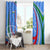 Uzbekistan Window Curtain with Crescent Star and Ornamental Swirl Design - Wonder Print Shop