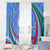 Uzbekistan Window Curtain with Crescent Star and Ornamental Swirl Design - Wonder Print Shop