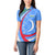 Uzbekistan Women Polo Shirt with Crescent Star and Ornamental Swirl Design - Wonder Print Shop
