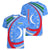 Uzbekistan Women V-Neck T-Shirt with Crescent Star and Ornamental Swirl Design - Wonder Print Shop