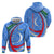 Uzbekistan Zip Hoodie with Crescent Star and Ornamental Swirl Design - Wonder Print Shop
