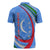 Uzbekistan Zipper Polo Shirt with Crescent Star and Ornamental Swirl Design - Wonder Print Shop