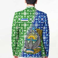 Uzbekistan Blazer with Ikat Pattern and National Coat of Arms Design - Wonder Print Shop