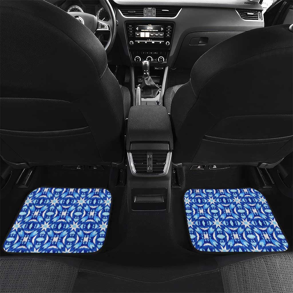 Uzbekistan Car Mats with Ikat Pattern and National Coat of Arms Design - Wonder Print Shop