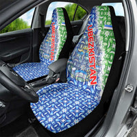 Uzbekistan Car Seat Cover with Ikat Pattern and National Coat of Arms Design - Wonder Print Shop