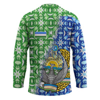 Uzbekistan Hockey Jersey with Ikat Pattern and National Coat of Arms Design - Wonder Print Shop