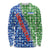 Uzbekistan Long Sleeve Shirt with Ikat Pattern and National Coat of Arms Design - Wonder Print Shop