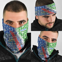Uzbekistan Neck Gaiter with Ikat Pattern and National Coat of Arms Design TS04