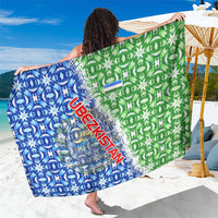 Uzbekistan Sarong with Ikat Pattern and National Coat of Arms Design - Wonder Print Shop