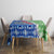 Uzbekistan Tablecloth with Ikat Pattern and National Coat of Arms Design - Wonder Print Shop