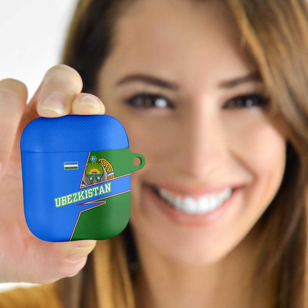 Uzbekistan AirPods Case with National Coat of Arms and Modern Gradient Design - Wonder Print Shop