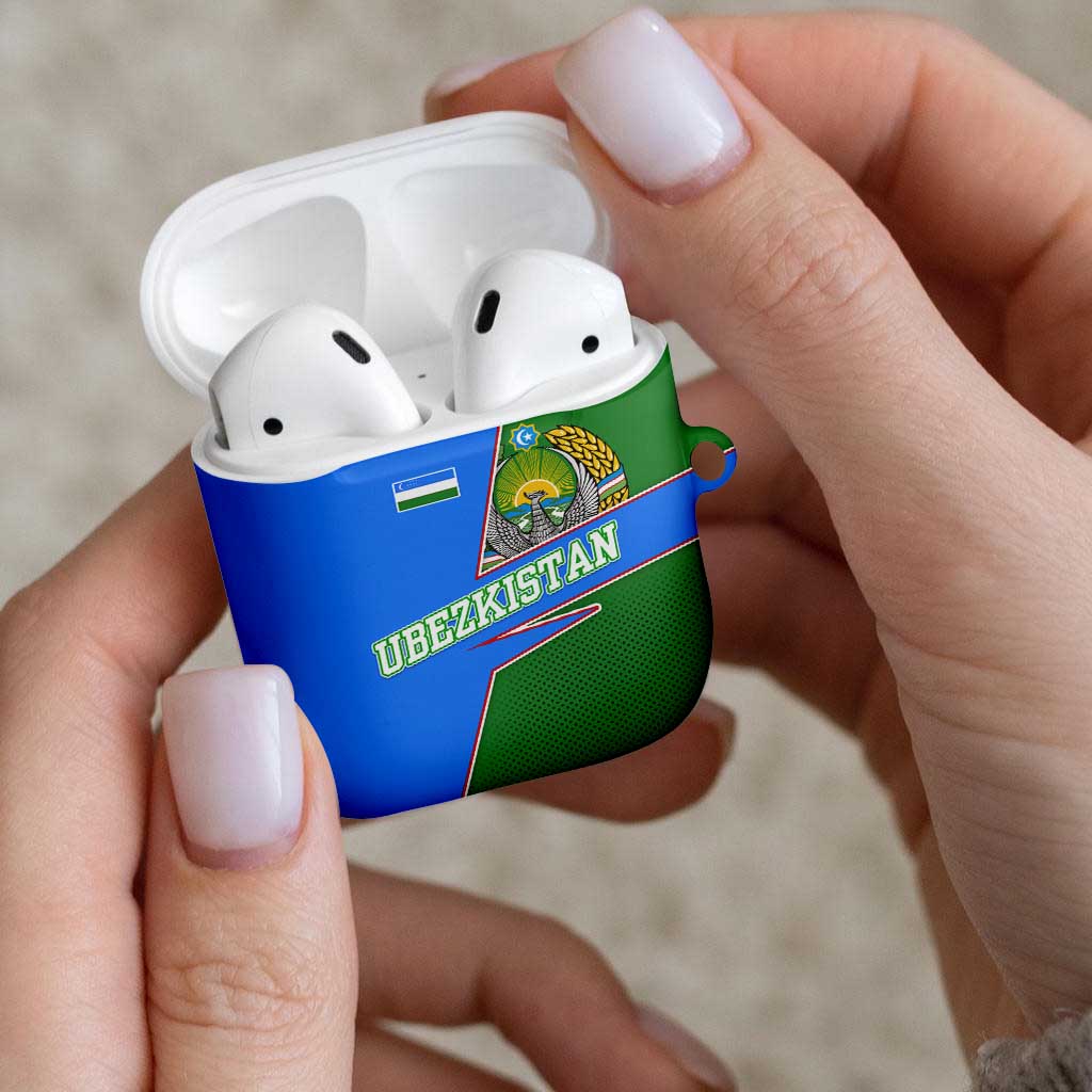 Uzbekistan AirPods Case with National Coat of Arms and Modern Gradient Design - Wonder Print Shop