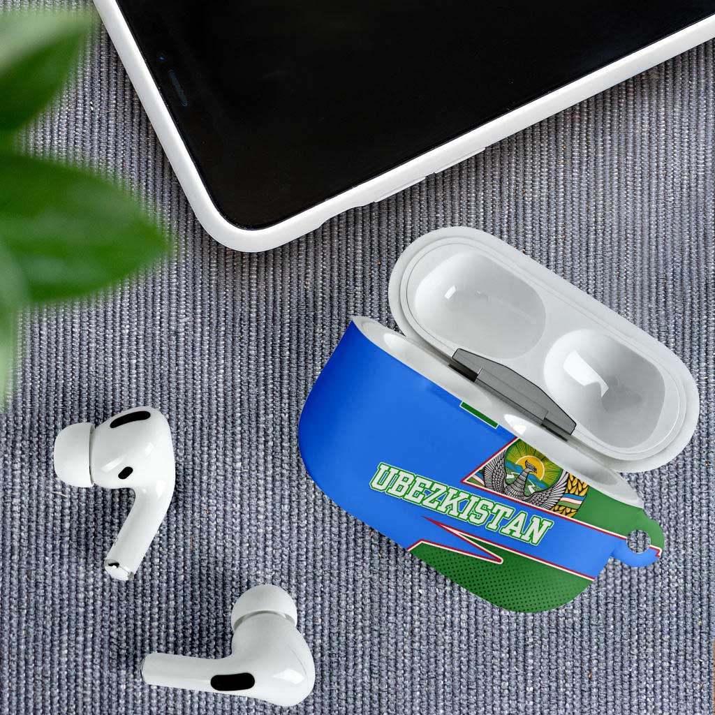 Uzbekistan AirPods Case with National Coat of Arms and Modern Gradient Design - Wonder Print Shop