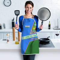 Uzbekistan Apron with National Coat of Arms and Modern Gradient Design - Wonder Print Shop