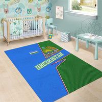 Uzbekistan Area Rug with National Coat of Arms and Modern Gradient Design - Wonder Print Shop
