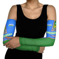 Uzbekistan Arm Sleeves with National Coat of Arms and Modern Gradient Design - Wonder Print Shop