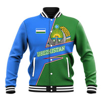 Uzbekistan Baseball Jacket with National Coat of Arms and Modern Gradient Design - Wonder Print Shop